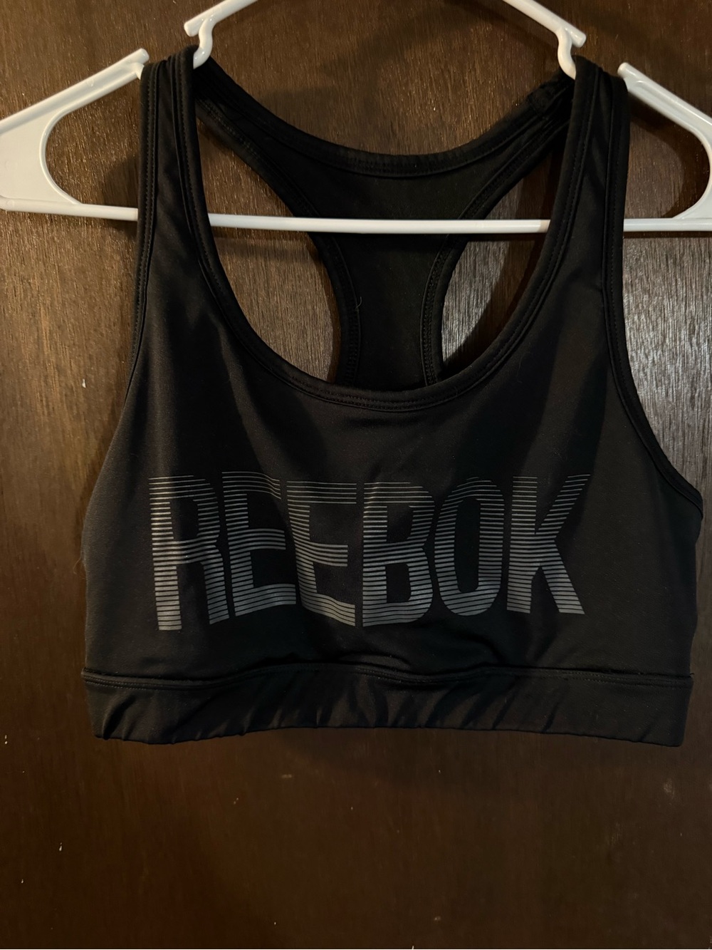 Reebok Black Racerback Sports Bra with Logo